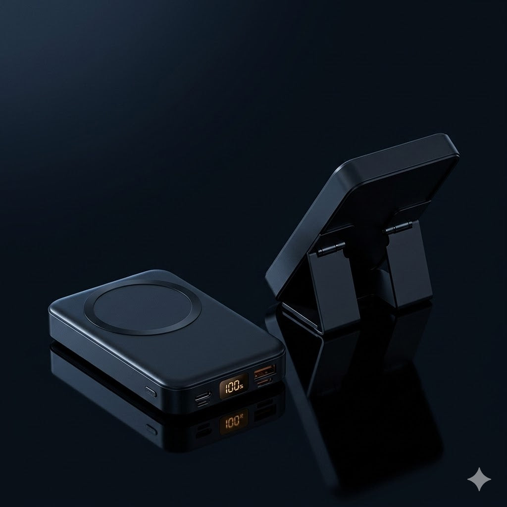 Portable Charger & Phone Holder - Stay Powered Anywhere!